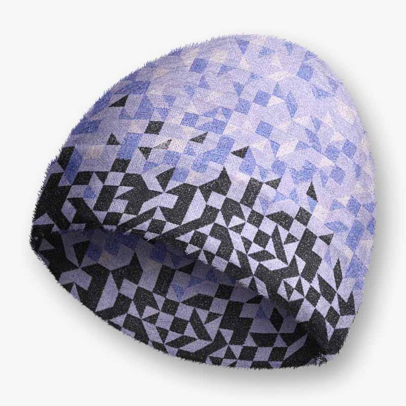 Soulisfree Gradient Mosaic Geometric Fuzzy Beanie