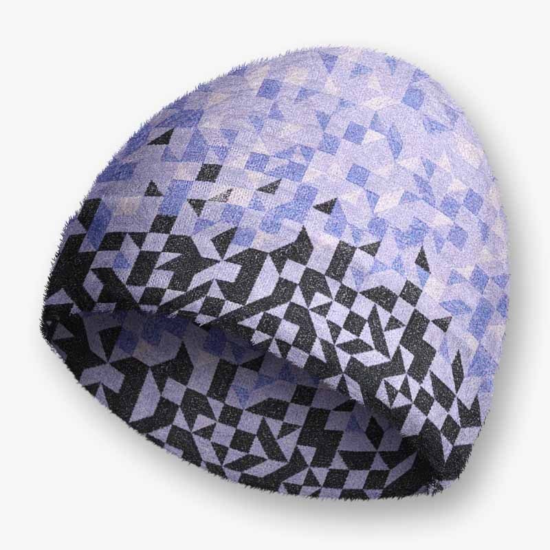 Soulisfree Gradient Mosaic Geometric Fuzzy Beanie