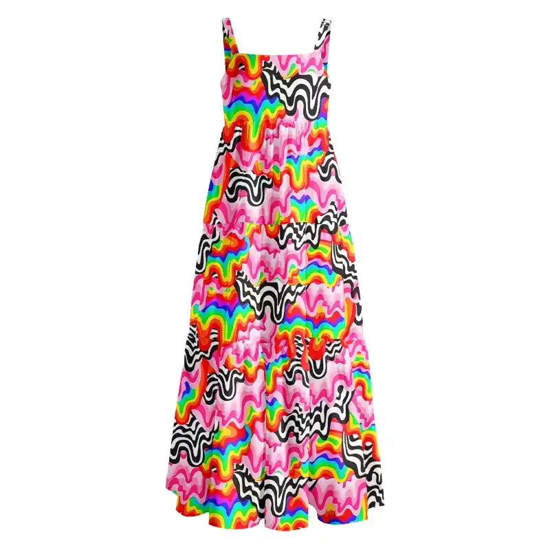 Soulisfree Psychedelic Wave Boho Maxi Dress