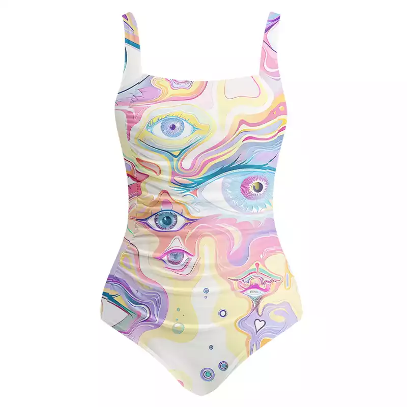 Soulisfree Psy Gaze Slip One‑Piece Swimsuit
