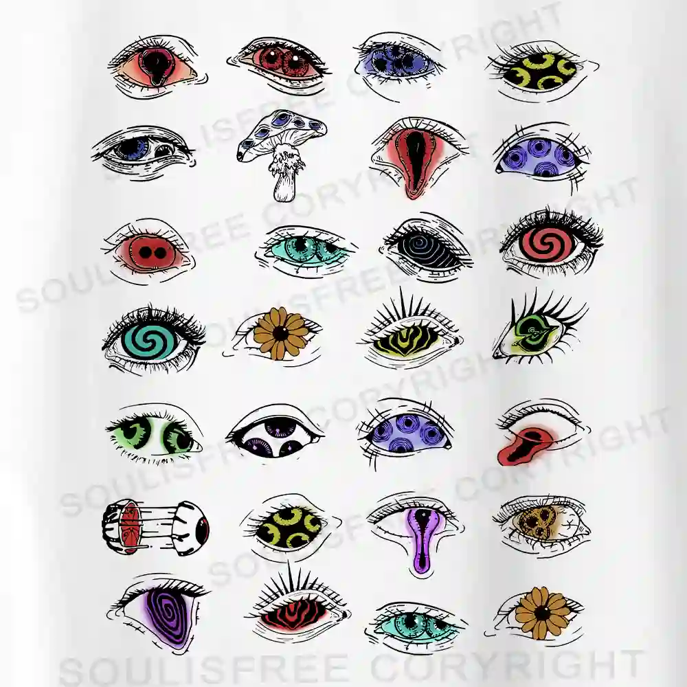 The Psychedelic Eyes Of All Beings Asymmetrical Top With Side Drawstring