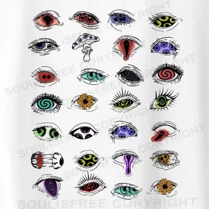 The Psychedelic Eyes Of All Beings Asymmetrical Top With Side Drawstring