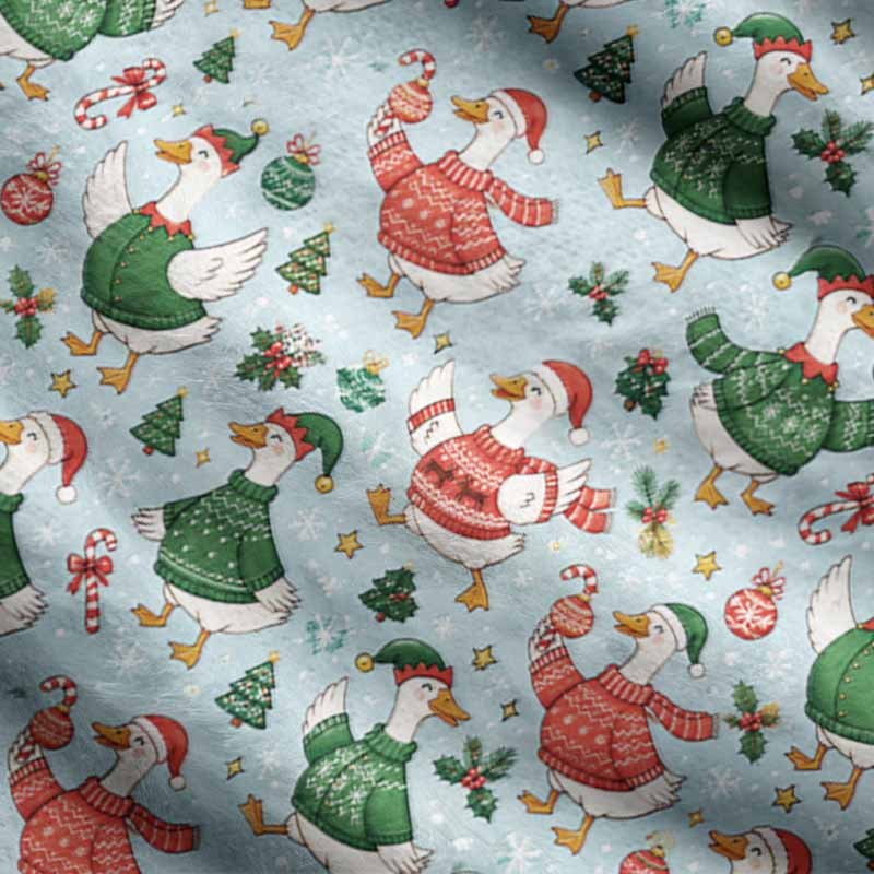 Soulisfree Merry Goosemas Christmas Fuzzy Cardigan Sweater
