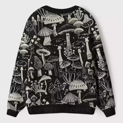 Mystic Mushroom Forest Ugly Cardigan Sweaters 