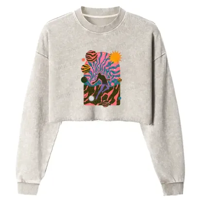 Dystopia 2 Washed Cropped Sweatshirt