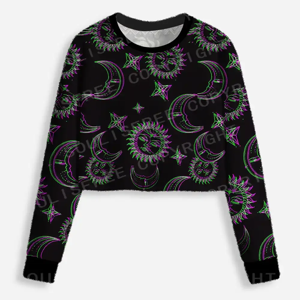 Neon Moon Magic Cropped Ugly Christmas Sweater