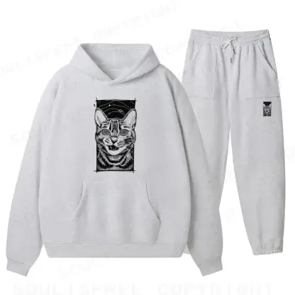 Hypnotic Cat Fleece Hoodie Set