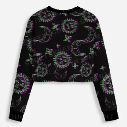 Neon Moon Magic Cropped Ugly Christmas Sweater