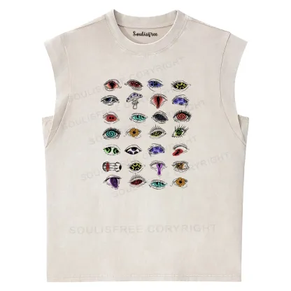 The Psychedelic Eyes Of All Beings Washed Tank Tops