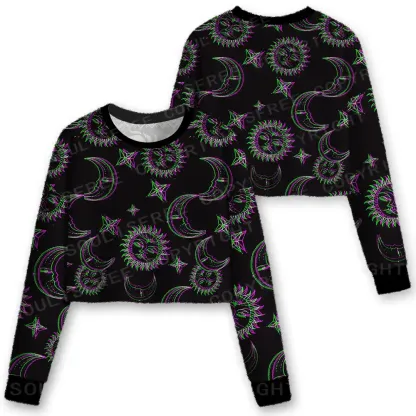 Neon Moon Magic Cropped Ugly Christmas Sweater