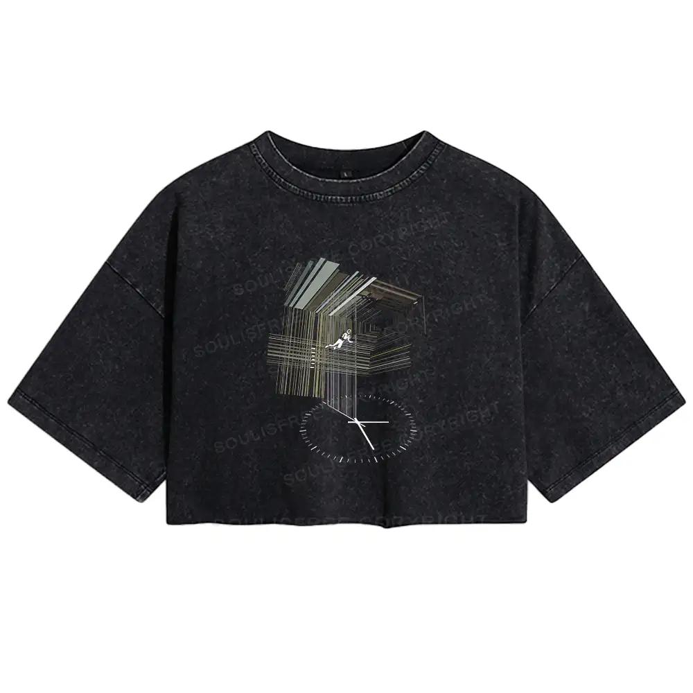 Secret Behind The Bookshelf Washed Crop T-shirt