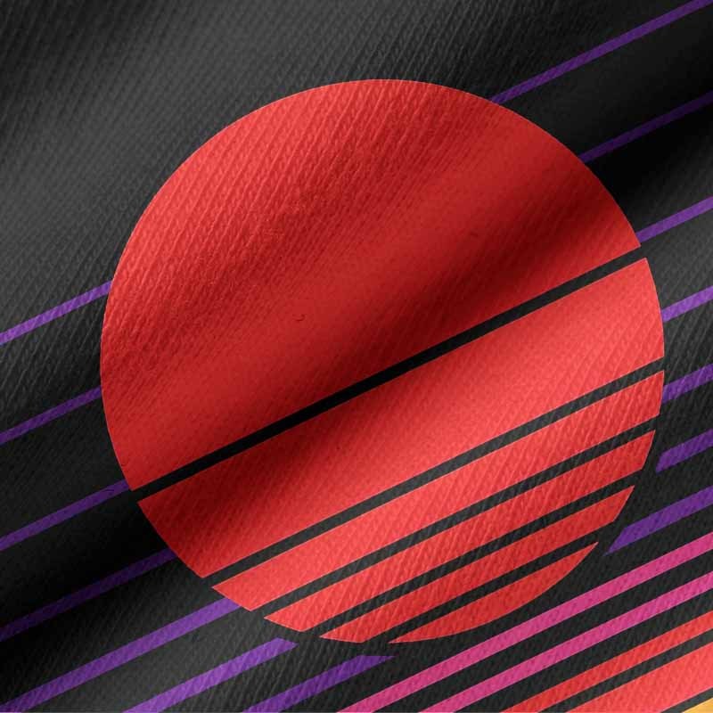 Soulisfree Synthwave Gradient Sunset Long Sleeve Cotton Tee