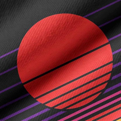Soulisfree Synthwave Gradient Sunset Long Sleeve Cotton Tee
