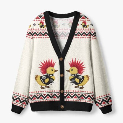 Soulisfree Little Rebels, Big Attitude Fuzzy Cardigan Sweater
