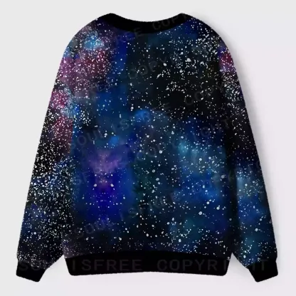 Cosmic Drift Ugly Cardigan Sweaters 
