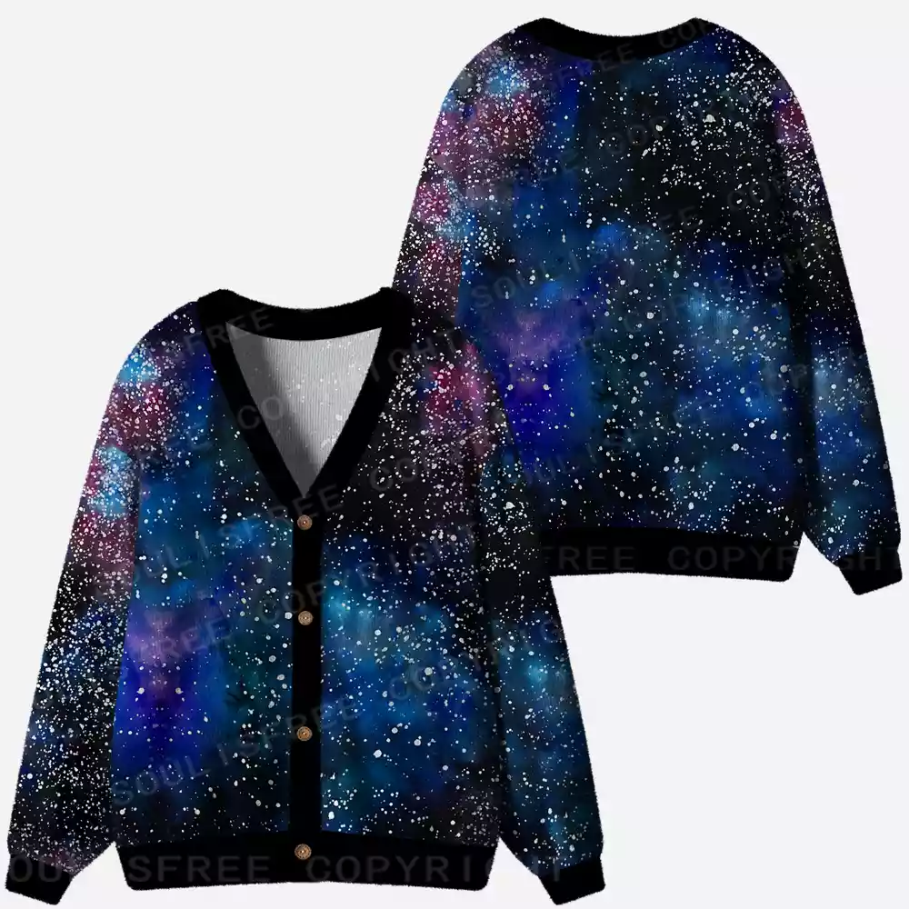 Cosmic Drift Ugly Cardigan Sweaters 