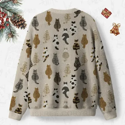 Meow-velous Moments Ugly Christmas Knit Sweatshirt