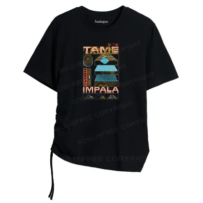 Thought Advancement Asymmetrical Top With Side Drawstring