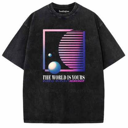 Soulisfree THE WORLD IS YOURS Washed Tee