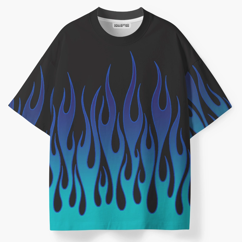 Soulisfree  Ice Blue Flames ECO‑PERF Graphic Tee