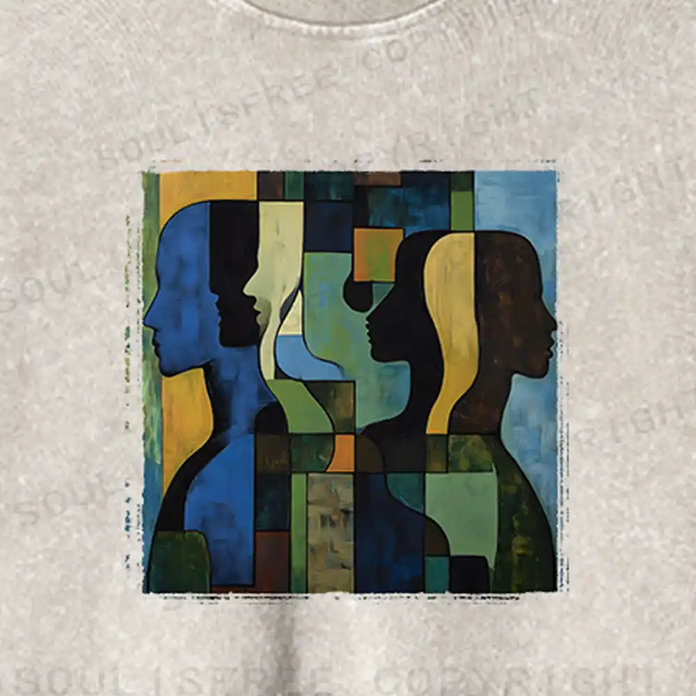 Great Thinker Washed Cropped Sweatshirt