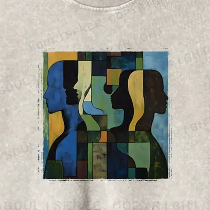 Great Thinker Washed Cropped Sweatshirt