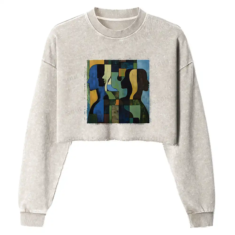 Great Thinker Washed Cropped Sweatshirt