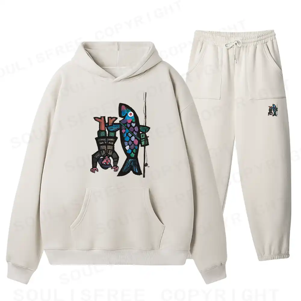 Fishing For Man's Fish Fleece Hoodie Set