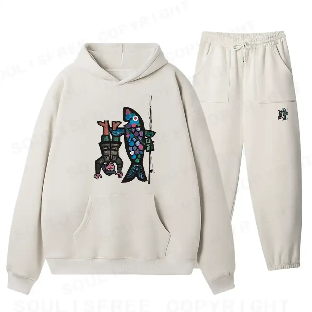 Fishing For Man's Fish Fleece Hoodie Set