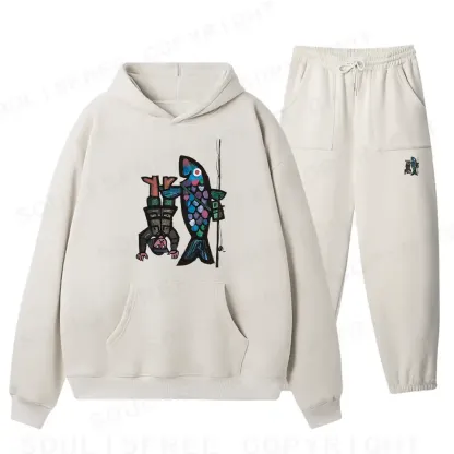 Fishing For Man's Fish Fleece Hoodie Set