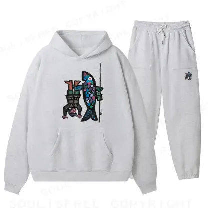 Fishing For Man's Fish Fleece Hoodie Set