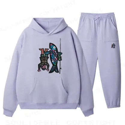 Fishing For Man's Fish Fleece Hoodie Set