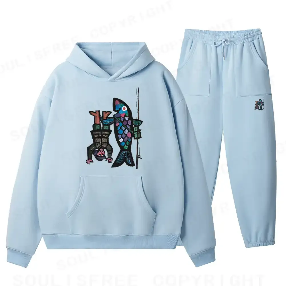 Fishing For Man's Fish Fleece Hoodie Set