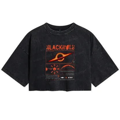 The Mystery Of Black Holes Washed Crop T-shirt