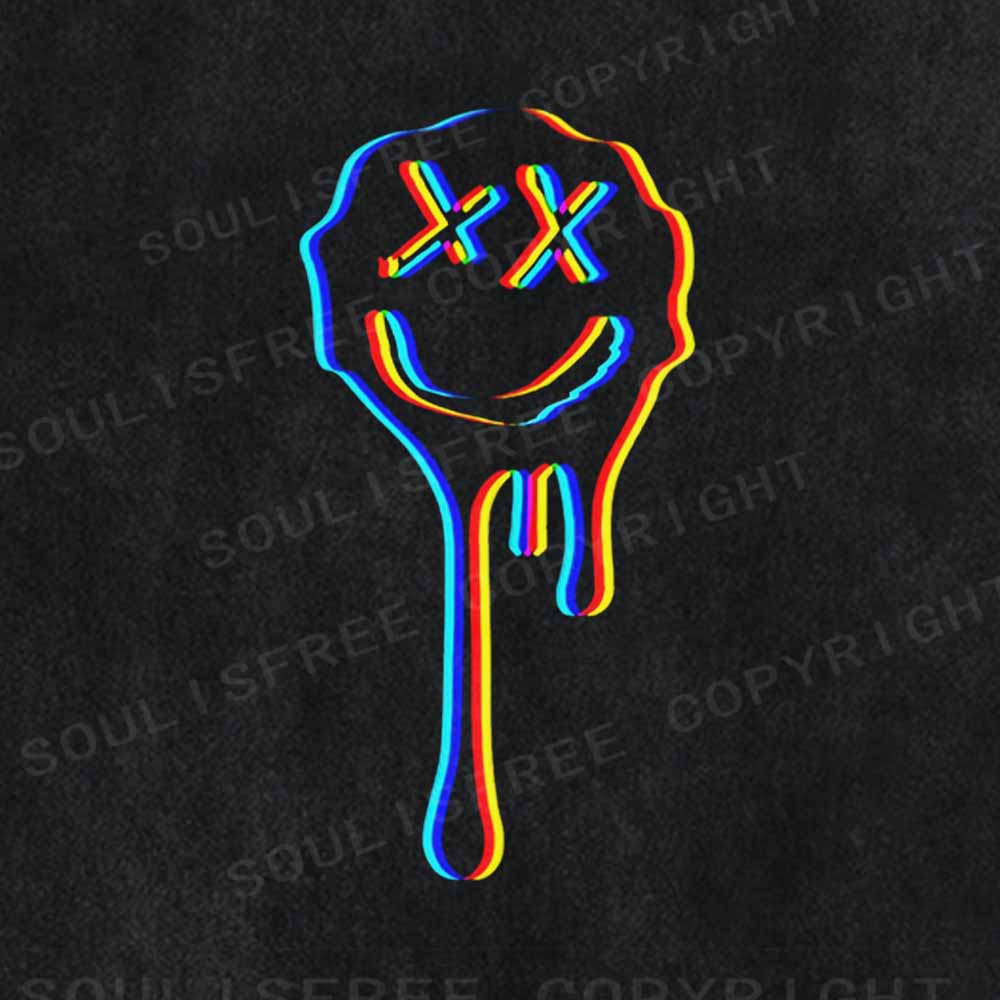 Soulisfree Neon Mischievous Face Washed Tee