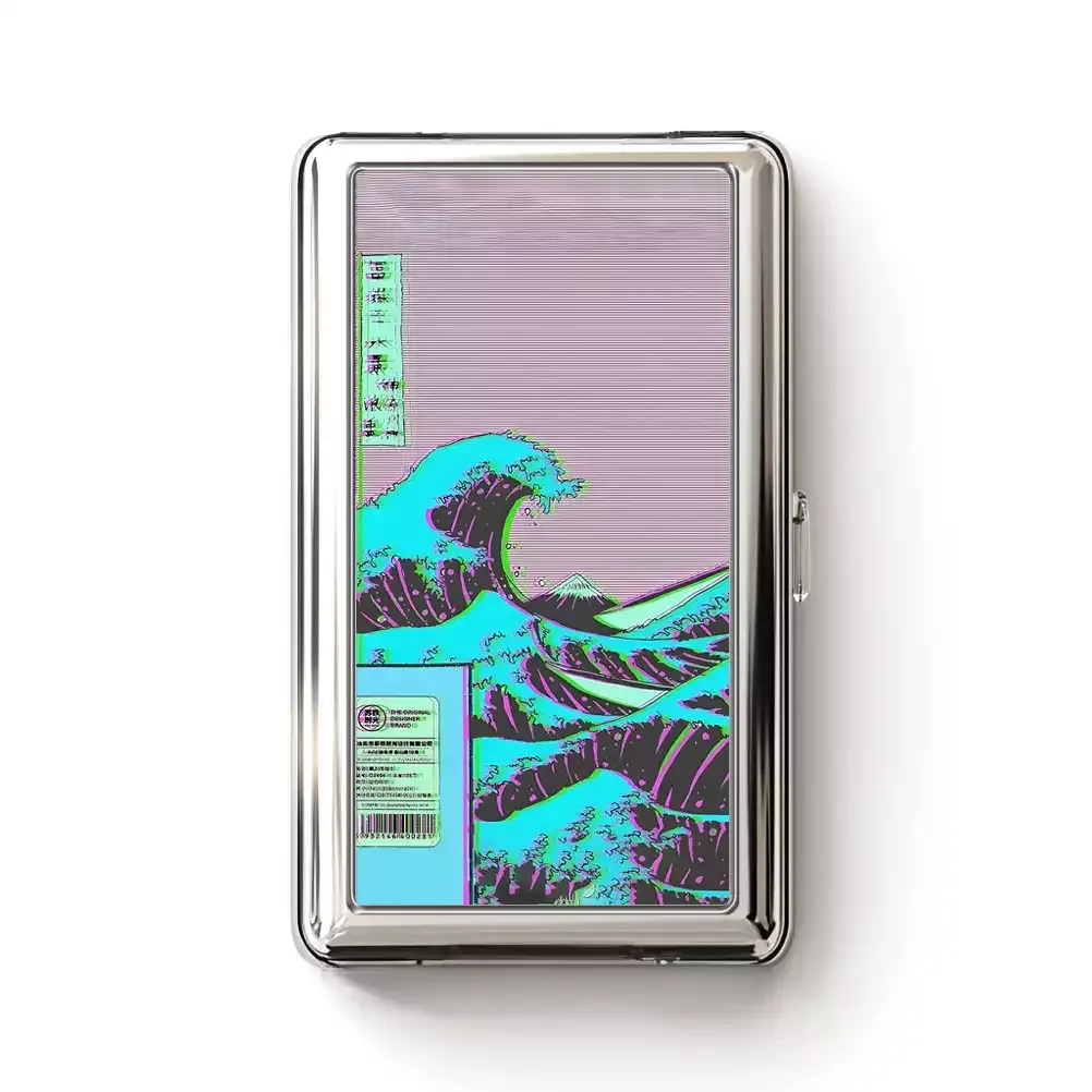 Soulisfree Neon Kanagawa Wave Metal Pocket Case
