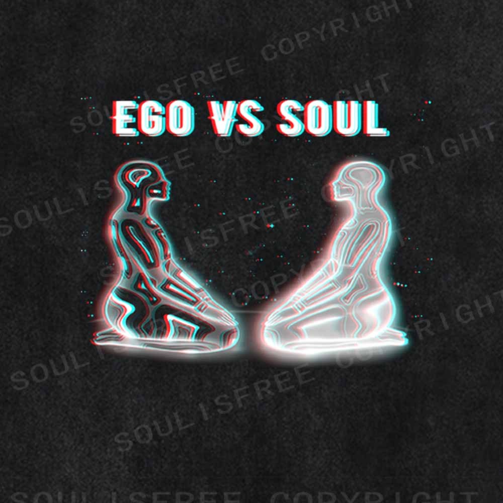 Soulisfree  EGO VS SOUL Washed Tee
