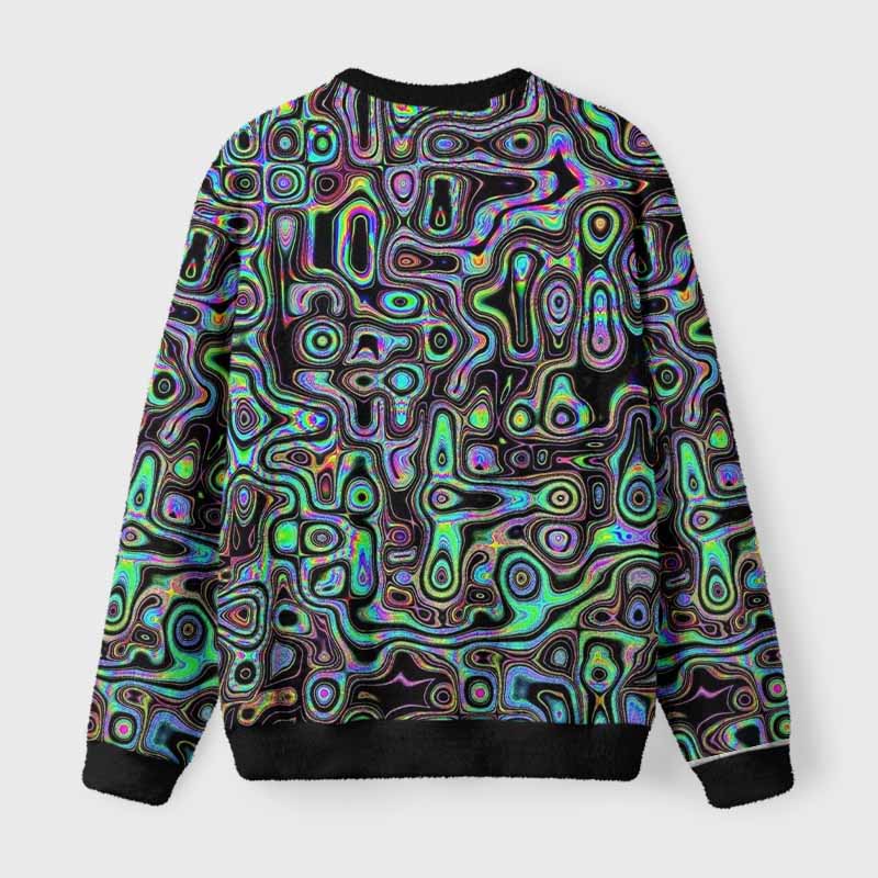 Soulisfree DIGITAL DREAMSCAPE Fuzzy Crewneck Sweater