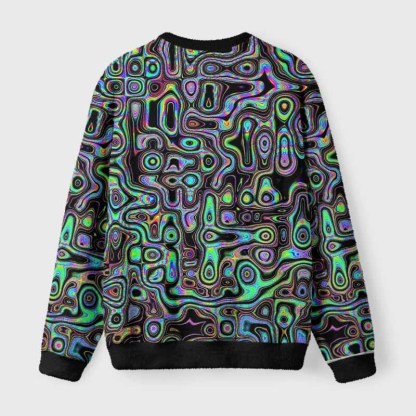 Soulisfree DIGITAL DREAMSCAPE Fuzzy Crewneck Sweater