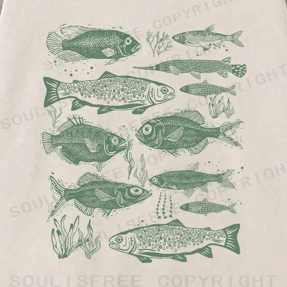 Retro Fish Washed Sweatshirts