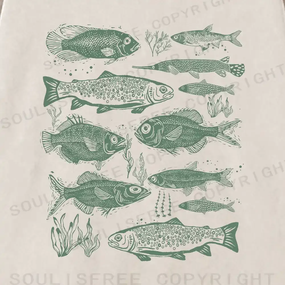 Retro Fish Washed Sweatshirts