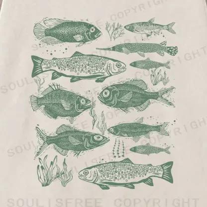 Retro Fish Washed Sweatshirts