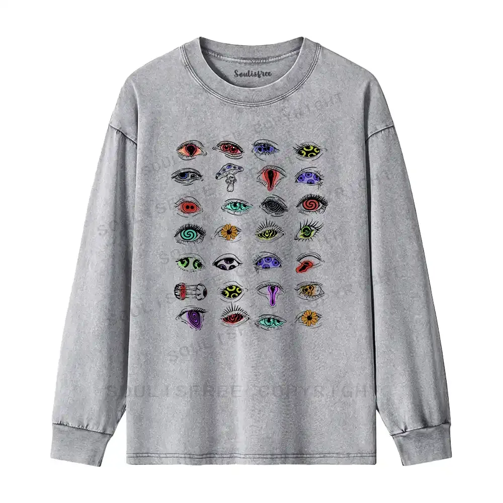 The Psychedelic Eyes Of All Beings Washed Long Sleeve Shirt