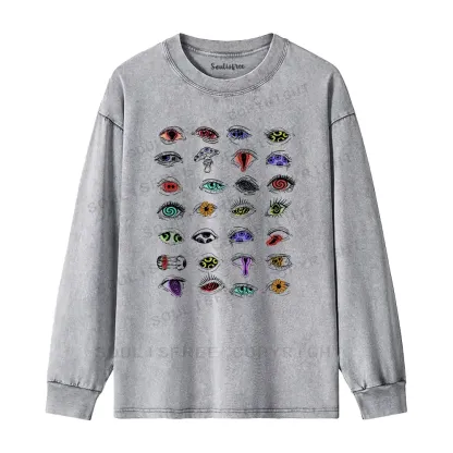 The Psychedelic Eyes Of All Beings Washed Long Sleeve Shirt