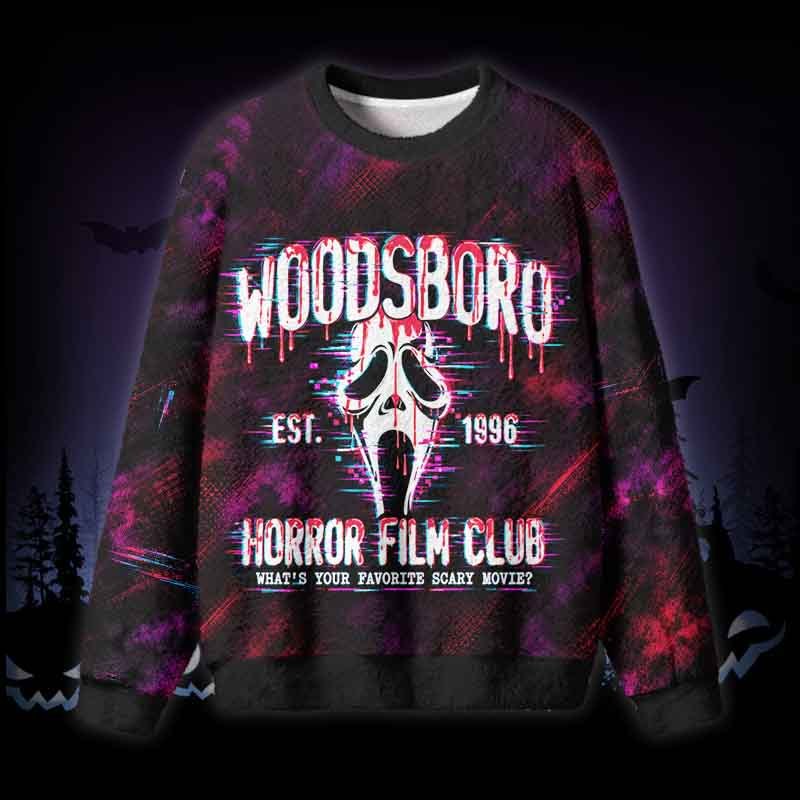 Soulisfree Horror Film Club - Ghostface Fuzzy Crewneck Sweater