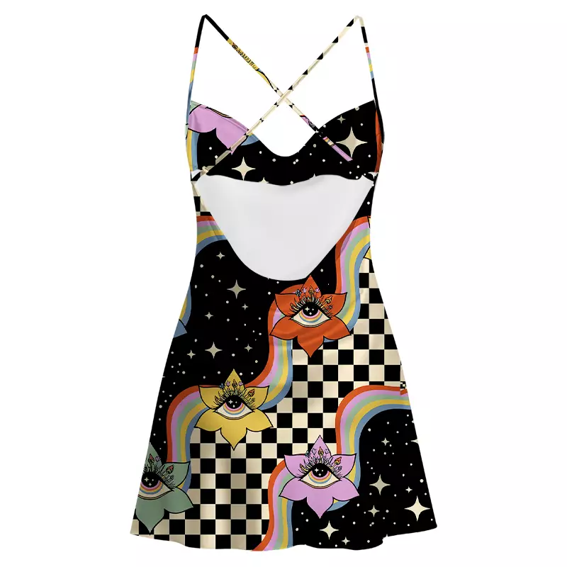 Soulisfree Vision Trip Satin Mini Dress