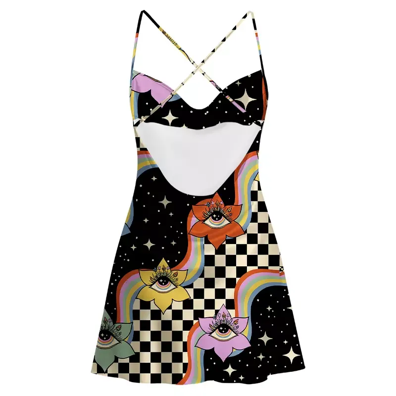 Soulisfree Vision Trip Satin Mini Dress