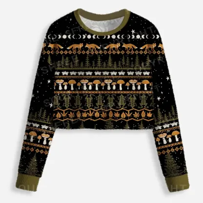 Mystic Woods Cropped Ugly Christmas Sweater