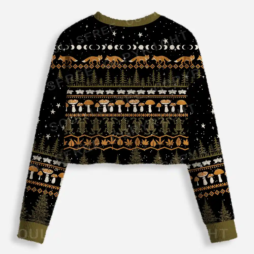 Mystic Woods Cropped Ugly Christmas Sweater