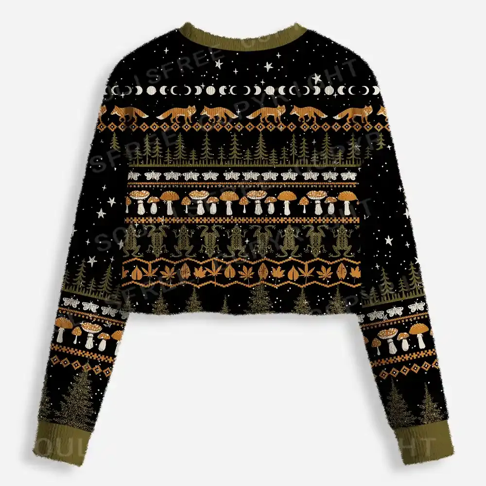 Mystic Woods Cropped Ugly Christmas Sweater
